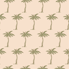 Obraz premium Seamless pattern of palm tree, Vector tropical background illustration.