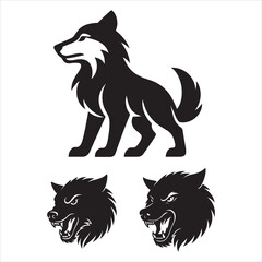 Obraz premium vector illustration of a wolf