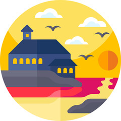 castle illustration on a white background       