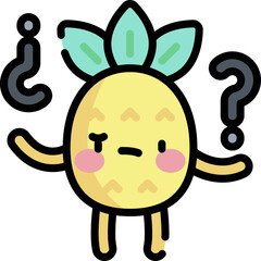 confused illustration on a white background       