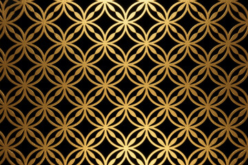 Elegant gold geometric pattern on black background design