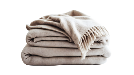 Soft and Cozy Blanket Isolated on Transparent Background for Home Decor and Product Display