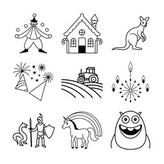 vector illustration of a family house  Awesome! Children's book and coloring book design