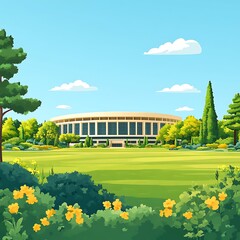 Obraz premium Park with stadium