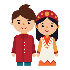 wedding couple in traditional clothing
