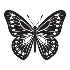 Butterfly simple flat icon vector illustration