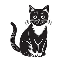 Cat simple flat icon vector art
