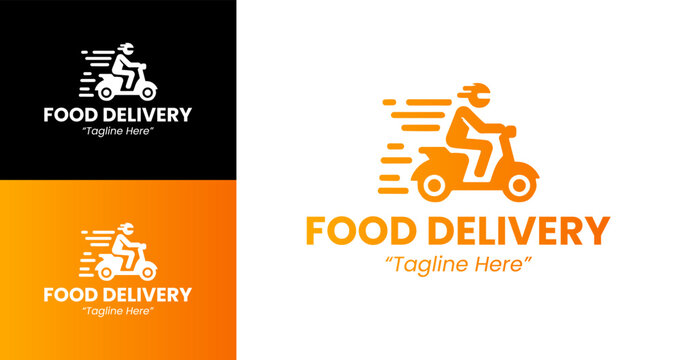 Efficient Food Delivery Logo Design for Fast Service and Business Branding