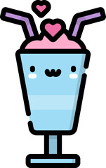milkshake illustration on a white background       