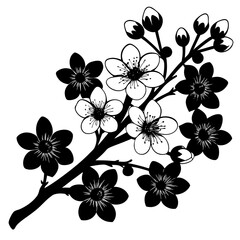 CherryBlossom  Cute Retro Crayon Style AI Vector for Digital Design