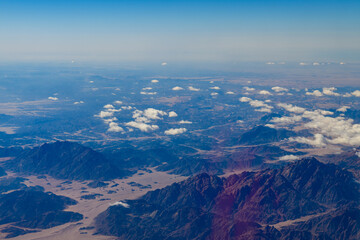 Aerial view of the Sinai desert. Sinai peninsula