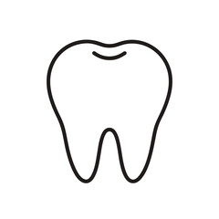 Obraz premium Simple Tooth Icon Vector Illustration for Dental Health Hygiene and Medical Concepts in Black and White