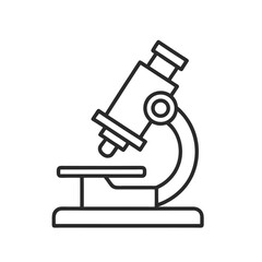 Microscope Outline Icon for Science Research Education and Laboratory Use in Black and White