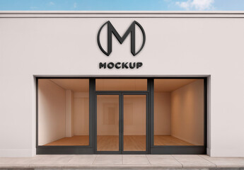 Facade for Logo Mockup with Storefront