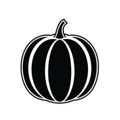 Simple Black and White Pumpkin Illustration for Halloween or Thanksgiving Designs and Crafts