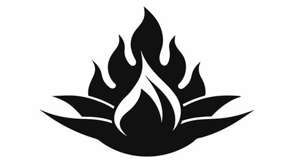 Stylized flame with lotus petals vector illustration  vector, silhouette, illustration, horizontal, isolated assets, on transparent background