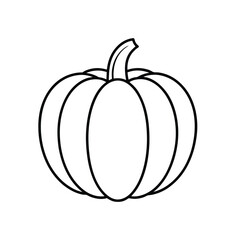 Simple Pumpkin Outline Illustration for Coloring Pages and Fall Themed Designs and Crafts