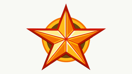 Obraz premium star, icon, vector, symbol, design, color, signs, illustration, victor, Golden star with red outline on a round background vector, silhouette, illustration, horizontal,