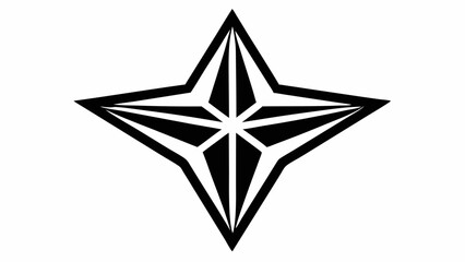 Obraz premium star, icon, vector, symbol, design, signs, illustration, victory star, victory stars, Geometric star shape with black and white design vector, silhouette, illustration, horizontal, isolated assets, 