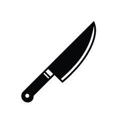Black Silhouette of a Chef s Knife Kitchen Utensil Sharp Blade Cooking Tool