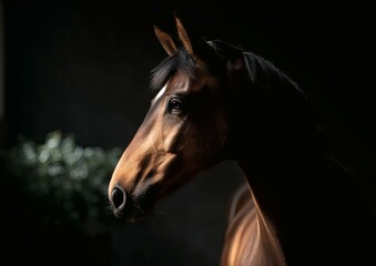 Obraz premium Elegant Horse Portrait in Studio Lighting