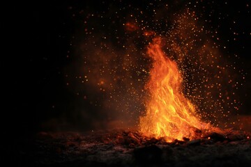 Fiery Flames Against the Dark Night