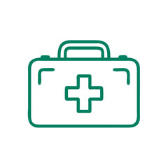 Obraz premium First aid kit icon representing health care and emergency preparedness, minimalist design 