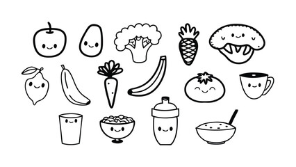 set of vegetables icons