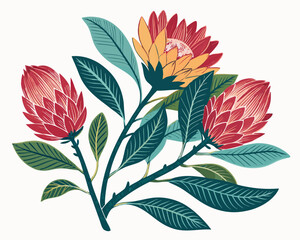 Fototapeta premium Create a bold, vector illustration of interconnected leaves, emphasizing thick outlines and strong contrast. Focus on a stylized, modern aesthetic.