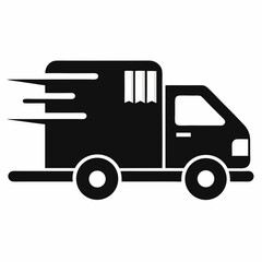 truck with trailer Vector icon illustration silhouette Graphics design image white background

