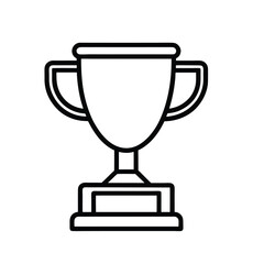 Simple Line Art Illustration of a Trophy Cup Symbolizing Success and Achievement