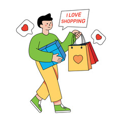 Premium download illustration of shopping love