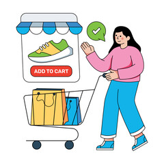 Add to cart illustration, editable vector
