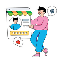 Modern design illustration of seller profile review 