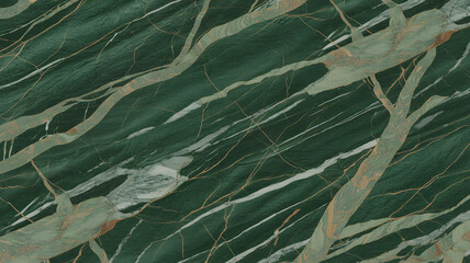 Full-frame 2D rainforest green marble slab with mossy green tone and tree-branch vein structure.