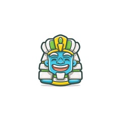 Fototapeta premium Happy Cartoon Pharaoh Illustration A joyful depiction of an ancient Egyptian king.