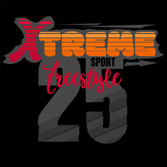 Extreme Sport wear typography emblem, shirt stamp. Vector