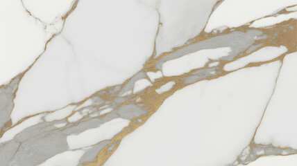 Full-frame 2D slab combining Carrara white and Calacatta gold veins for a bright luxury hybrid surface.
