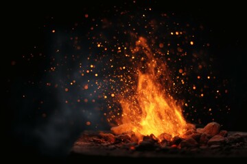 Fiery Sparks of a Burning Fire