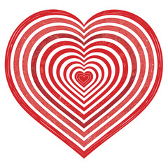 Create a bold, layered heart vector graphic with strong outlines and distinct layers, suitable for printing and digital use.  Illustrate a three-dimensional effect.