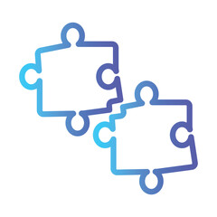 Fototapeta premium Jigsaw Puzzle Color gradient illustration vector icon which can easily modify or edit 
