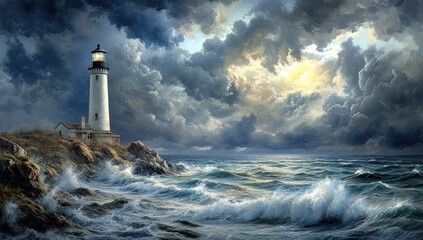 Stormy seas, guiding light