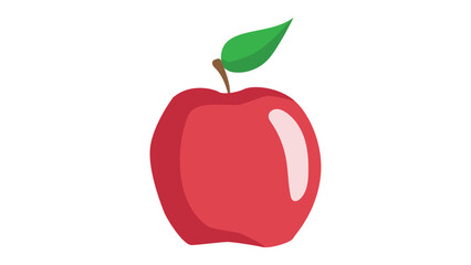 red apple with leaf