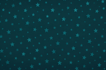 A striking dark teal background adorned with a repeating pattern of stars, perfect for use in design projects, digital art, or various creative applications. Add a celestial touch!