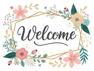 Design a bold, vector wedding welcome sign.  Create a strong, impactful typographic design with thick strokes.
