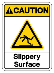 Caution Slippery Surface Symbol Sign,Vector Illustration, Isolate On White Background Label.EPS10