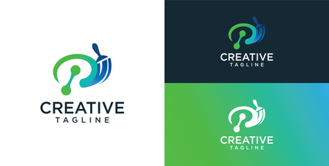 Obraz premium cleaning technology security services logo template