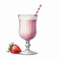 Crimson Cream Dream Strawberry Smoothie isolated watercolor vector illustration svg