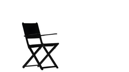 Elegant Silhouetted Director Chair Isolated on Tranasparent Background - Isolated Stock Photo