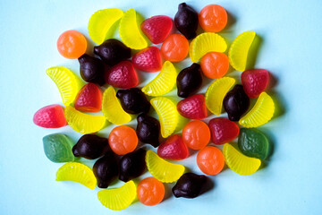 Selection of Colourful Traditional Fruit Gum Sweets